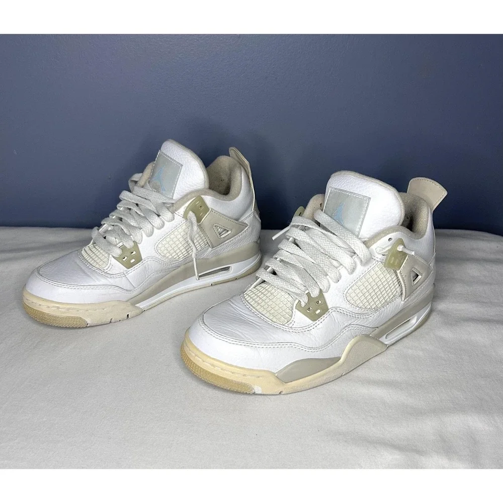 Jordan 4 Retro Linen Sand Shoes Youth Size 5Y White Air Jordan 487724-118
